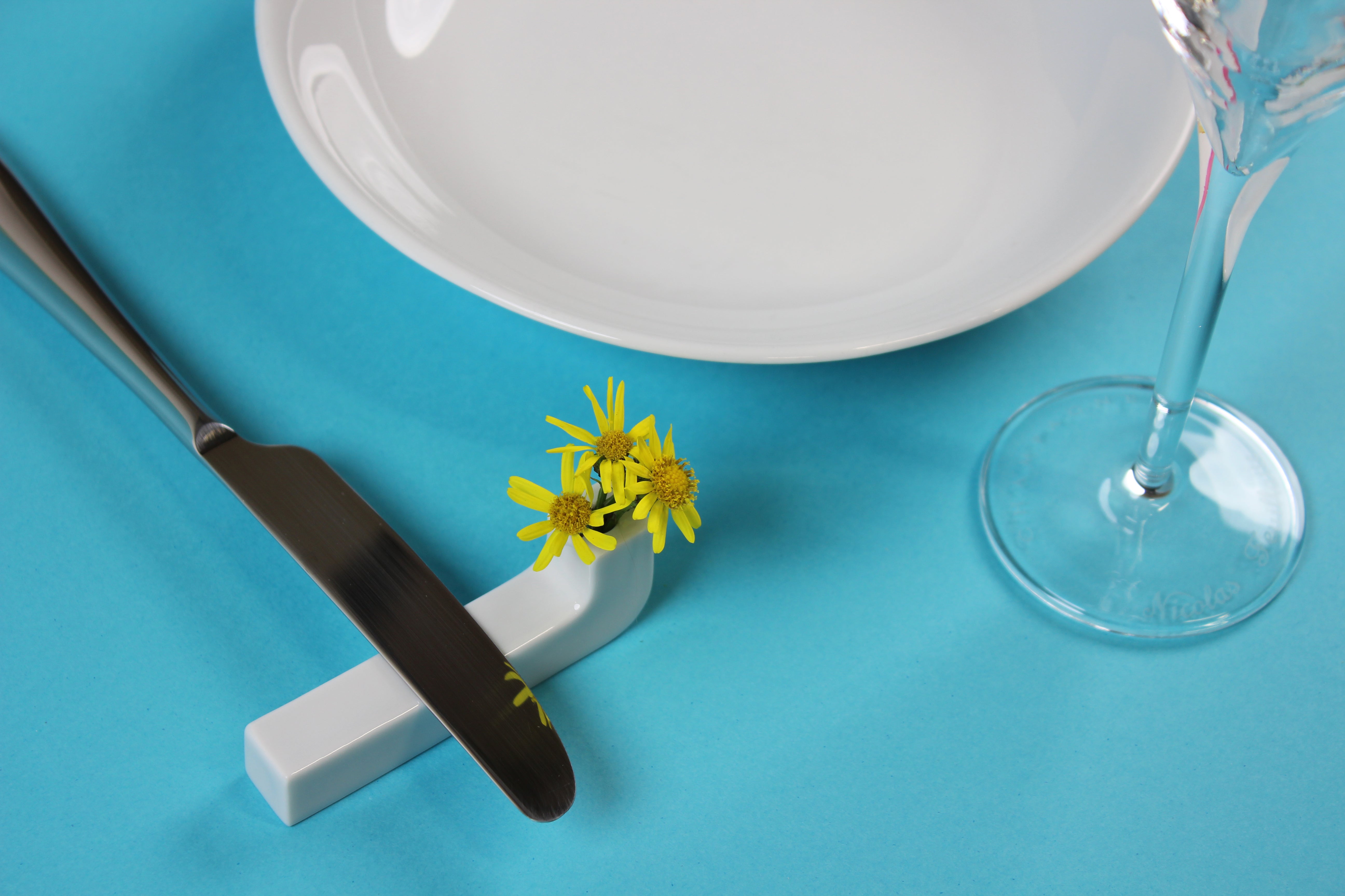 Lame Tranquille - Support à couteau en céramique de Limoge avec soliflore intégré